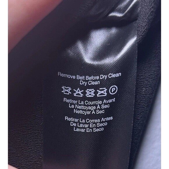 Donna Karan New York Dress Women's 6 Black Cowl Neck Sheath Belted Work Office - Picture 8 of 12